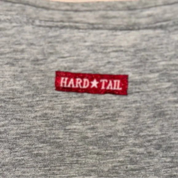 Hard Tail Gray Tie-Front Crop Blouse - Picture 4 of 5